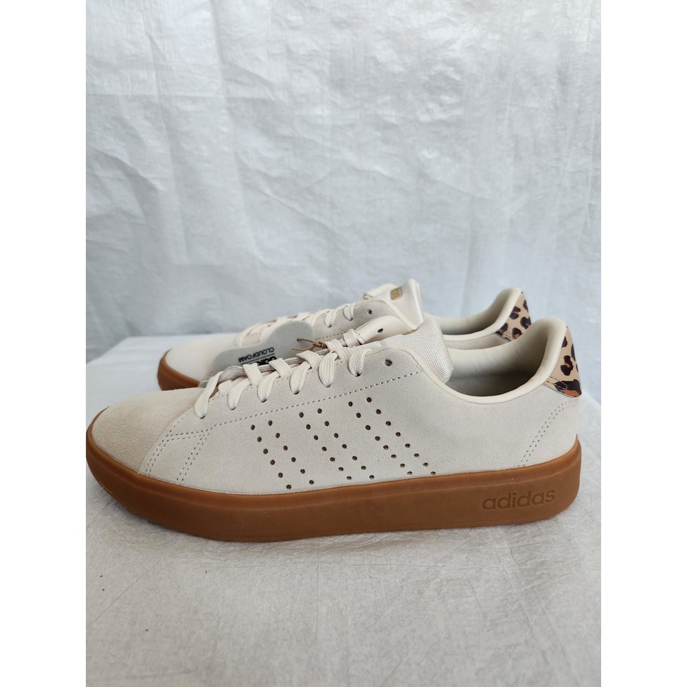 New 9 Adidas Advantage 2.0 JQ7396 Sneaker Women's White Tennis Shoes Animal NIB